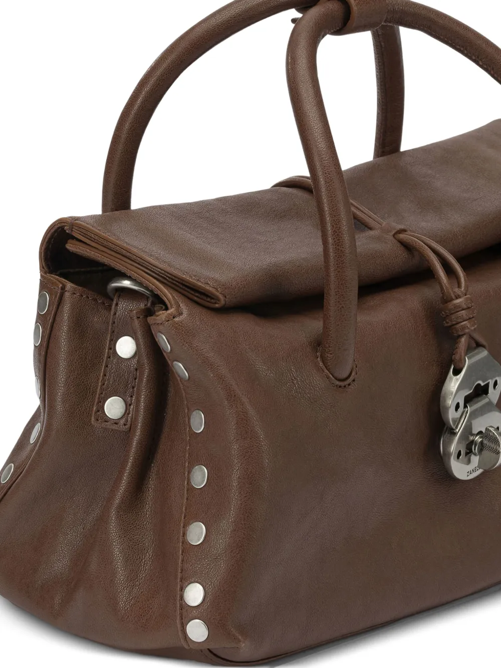 Zanellato Shopper met studs en handvat Bruin