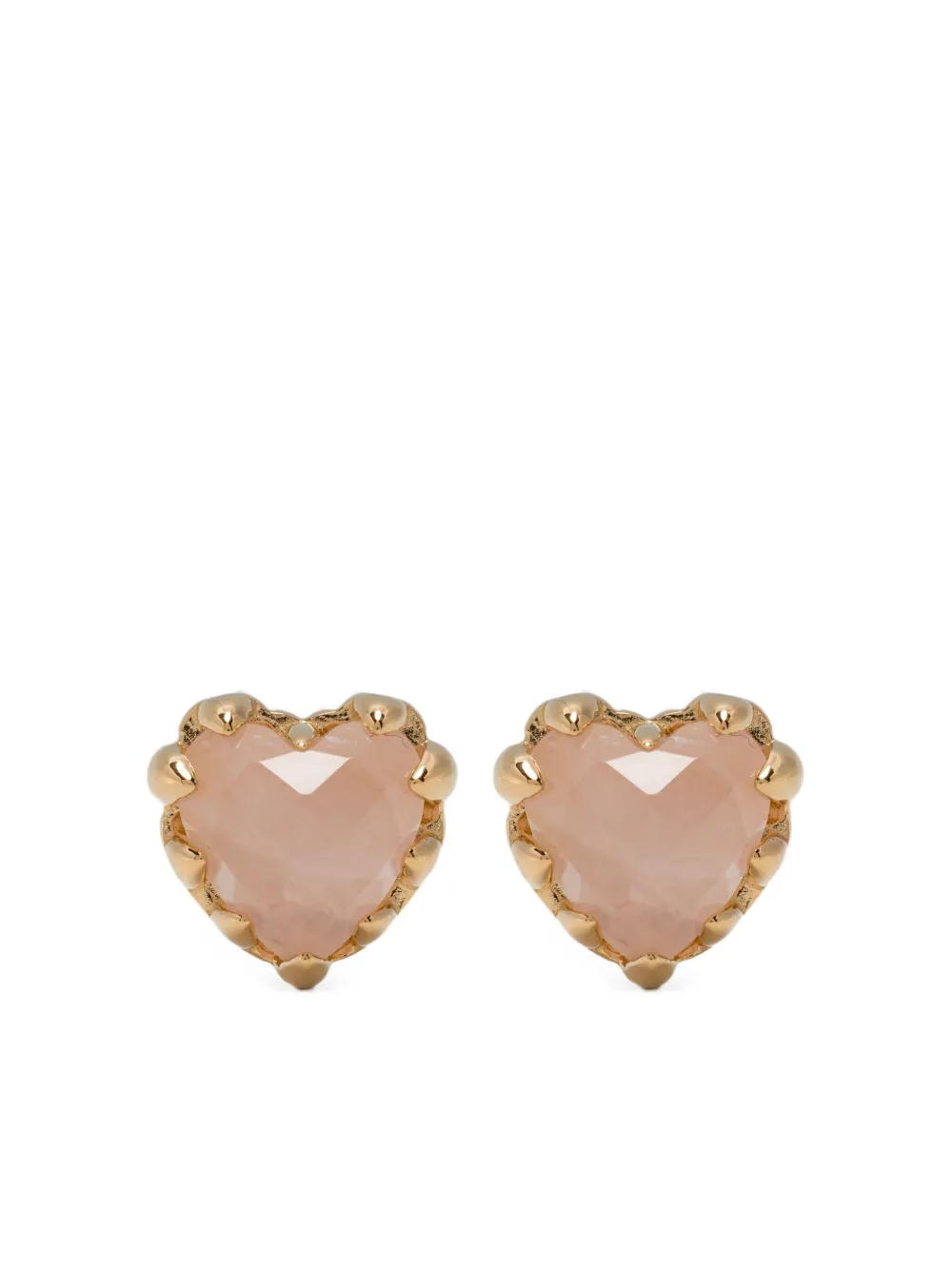 Stolen Girlfriends Club Orecchini Love - 18K Gold Plated/Rose Quartz
