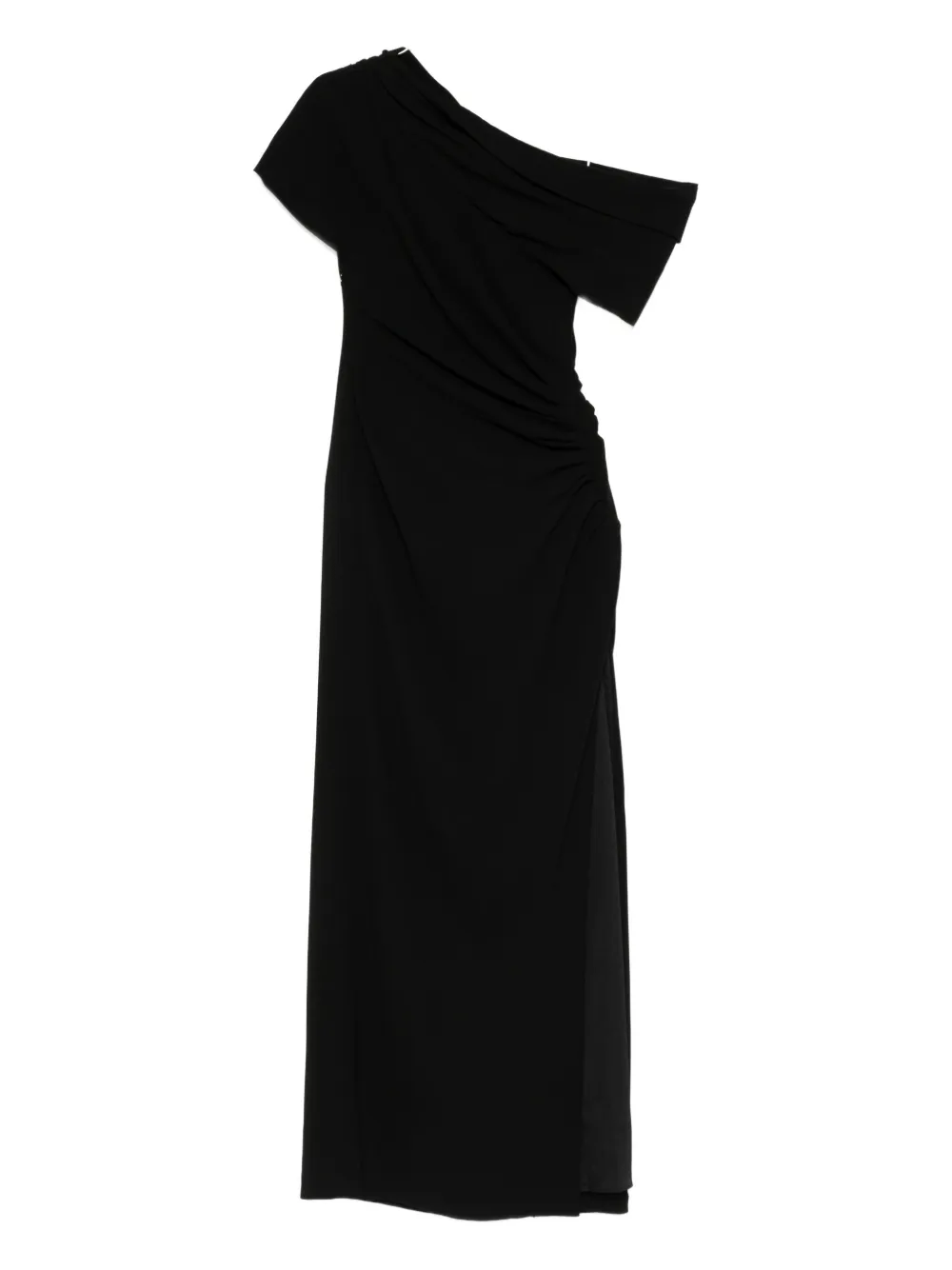 Simkhai Kally Draped One-shoulder Midi Dress In Black