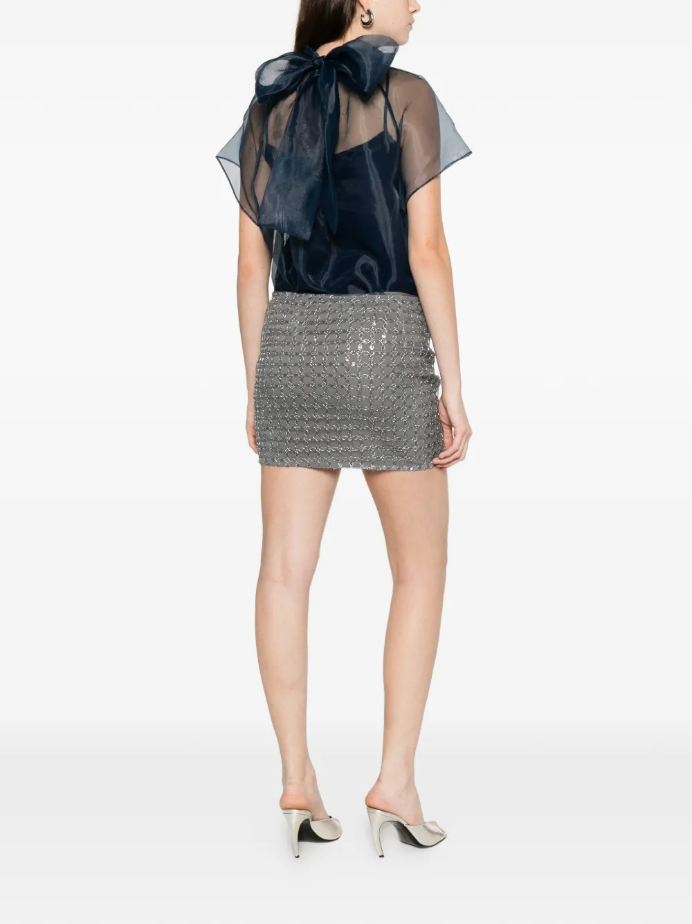 Simkhai mock-neck ribbon top - Blauw