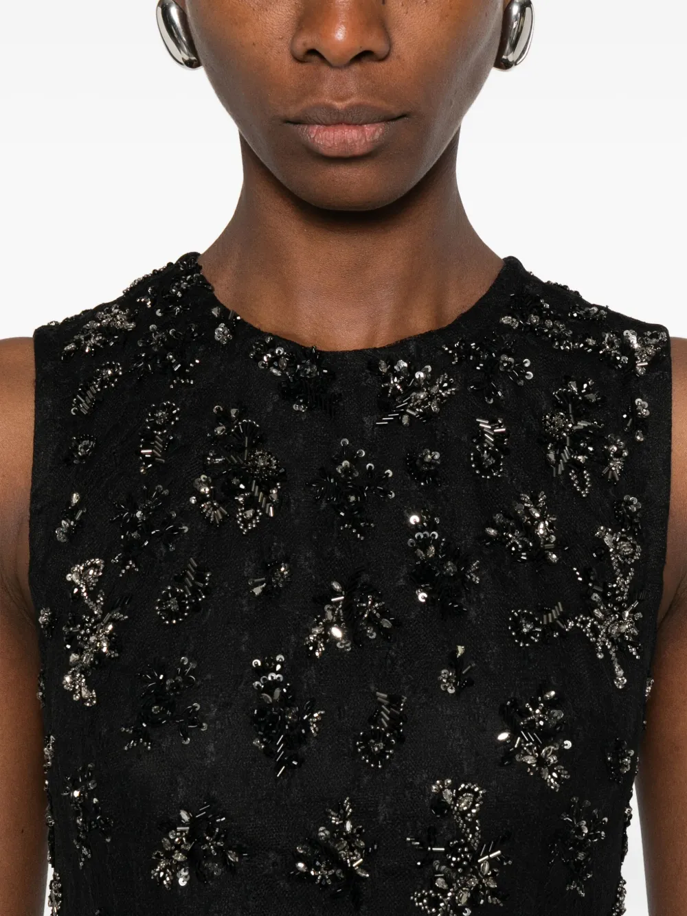 Simkhai Evelina verfraaide mini-jurk Zwart