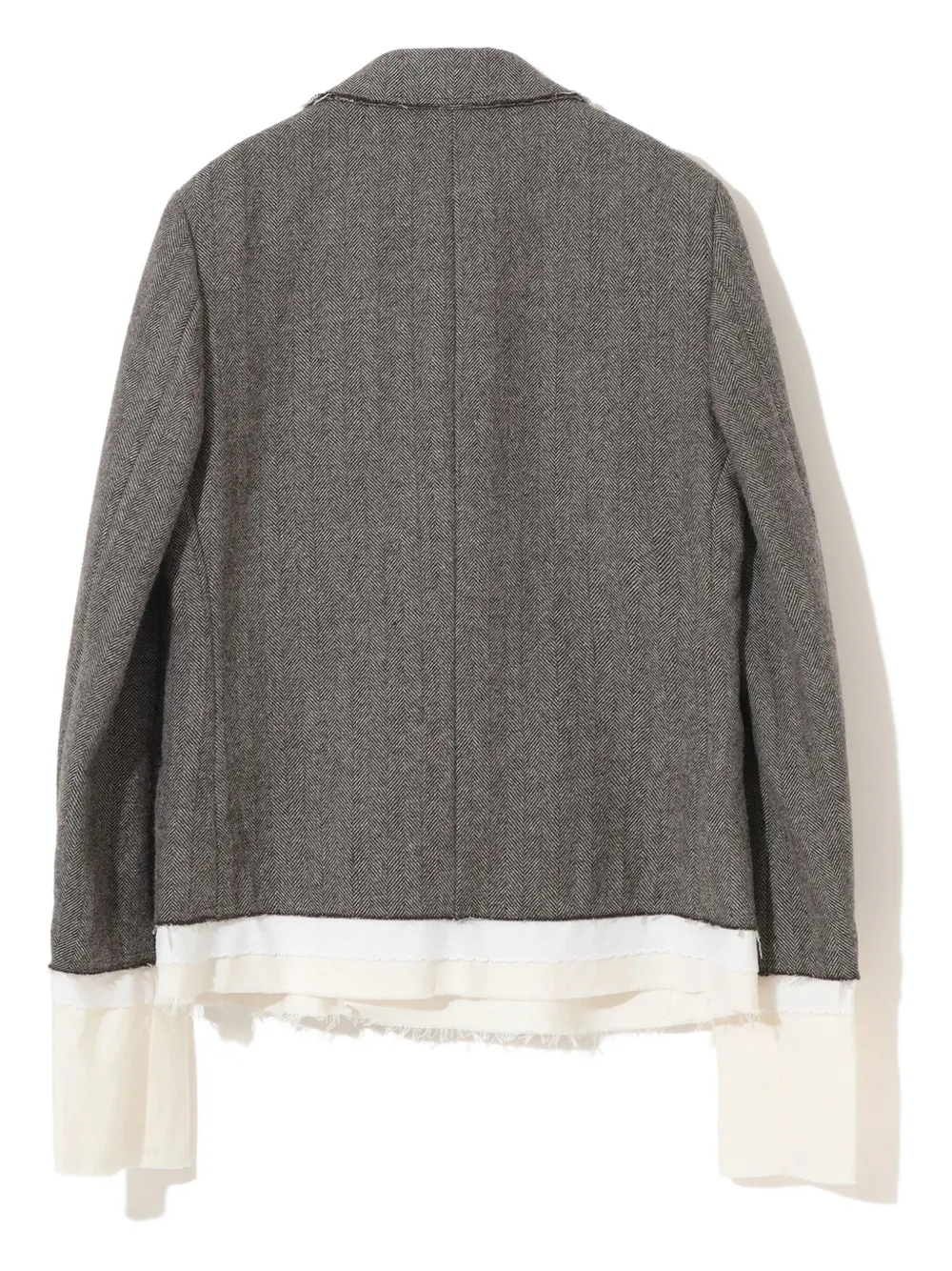 Undercover Herringbone Frayed Blazer In Gray