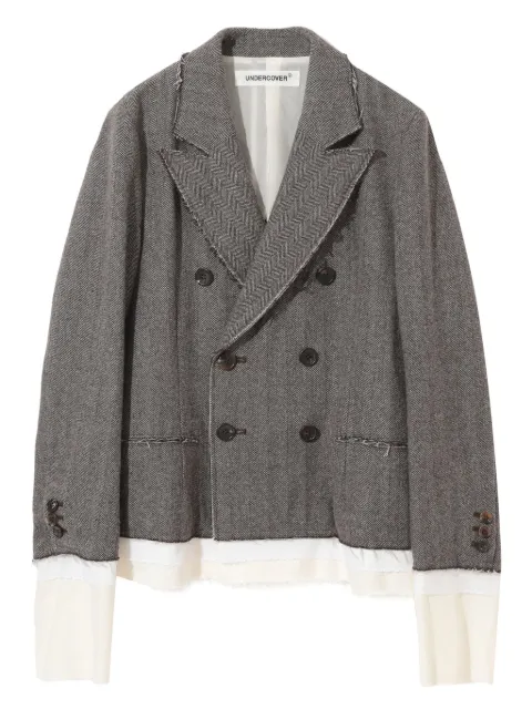 Undercover herringbone frayed blazer