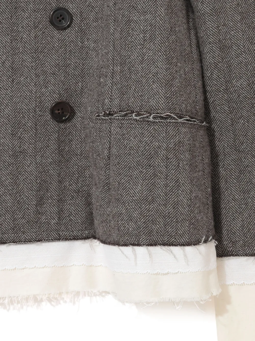 Undercover Blazer met visgraatpatroon en franje Bruin