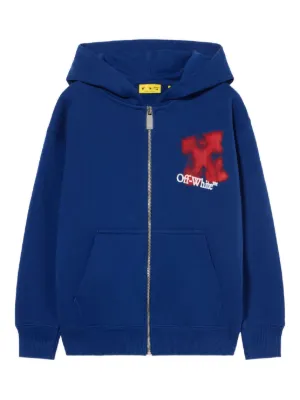 Burberry Kids Equestrian Knight Cotton Hoodie | Blue | FARFETCH CA