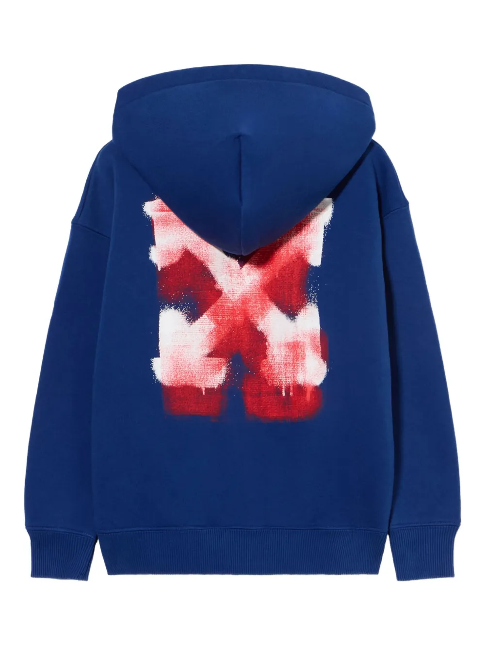 Off-White Kids Arrow Spray hoodie met rits en logo Blauw