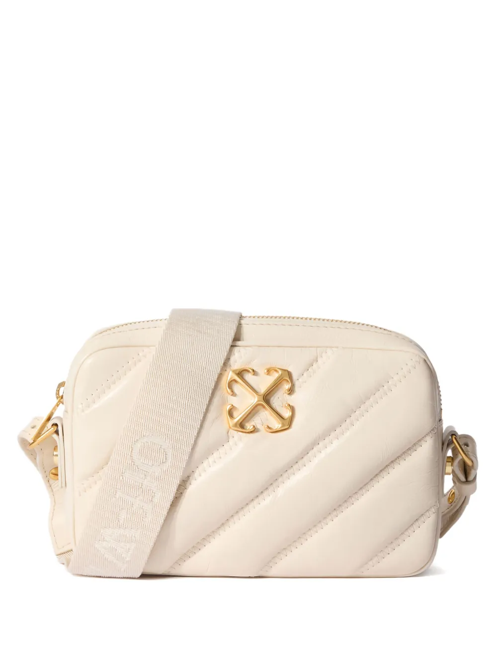 Off-White quilted arrow leather crossbody bag - Toni neutri