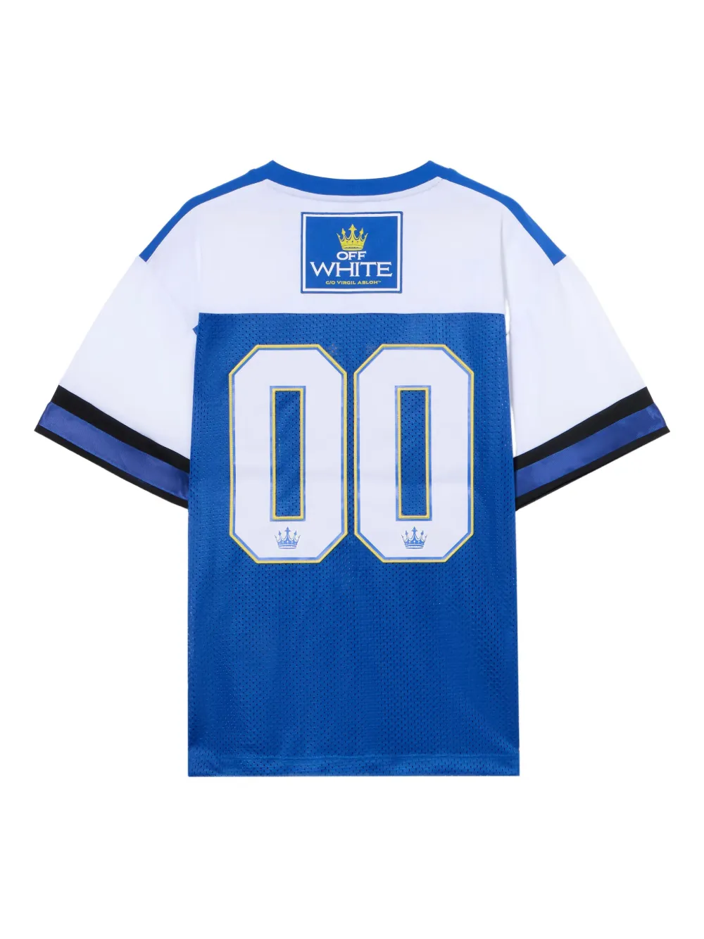 Off-White 00 Royal Football mesh T-shirt met logo Blauw