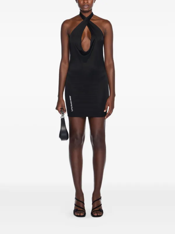 Off-White Fluid Jer Backless Mini Dress | Black | FARFETCH SG