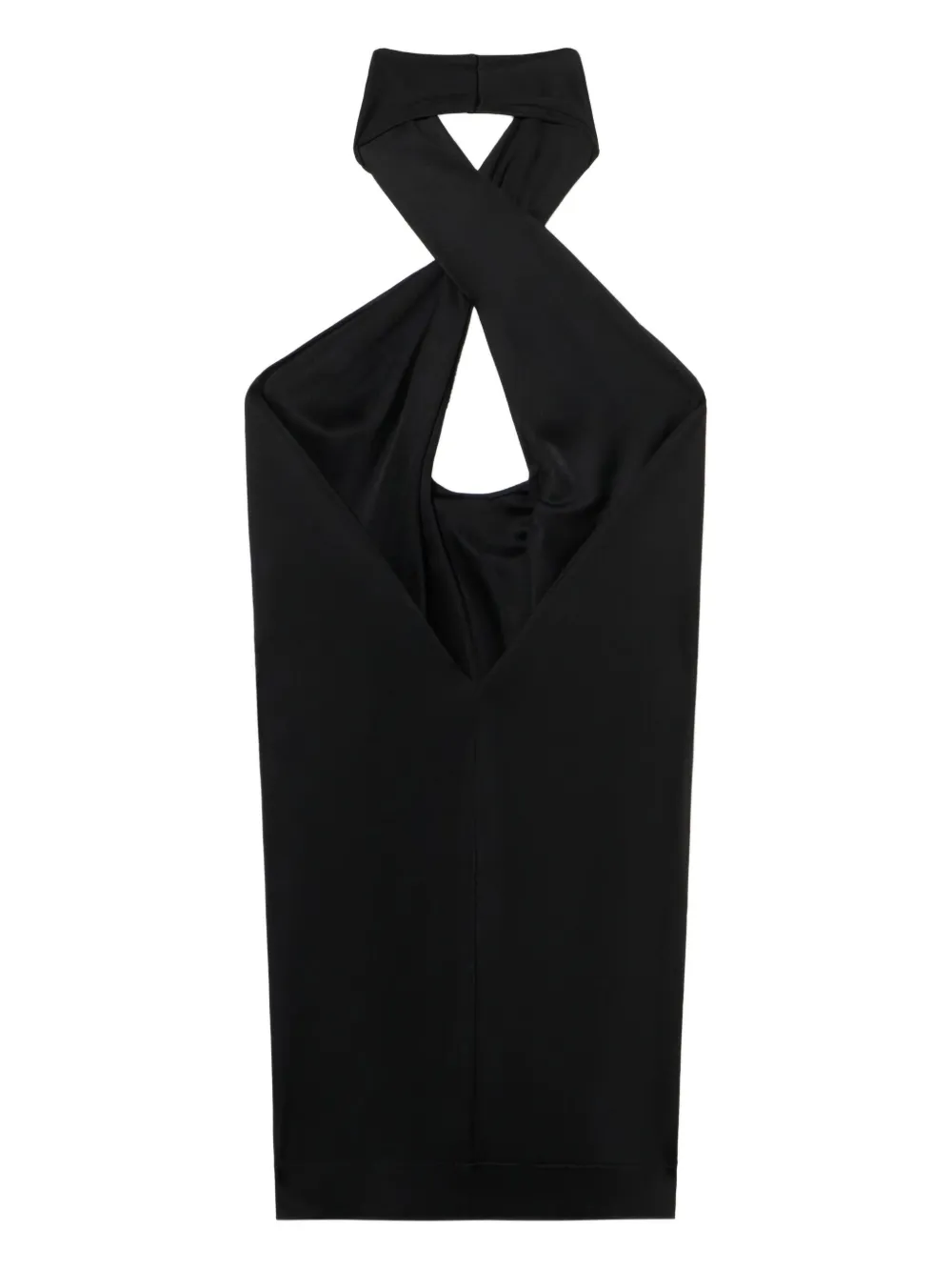 Off-White Fluid Jer mini-jurk met open rug Zwart