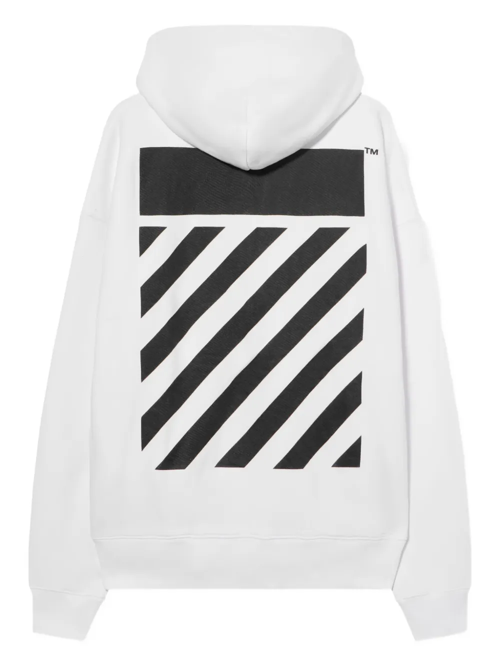 Off-White Flanellen hoodie met diagonale print Wit