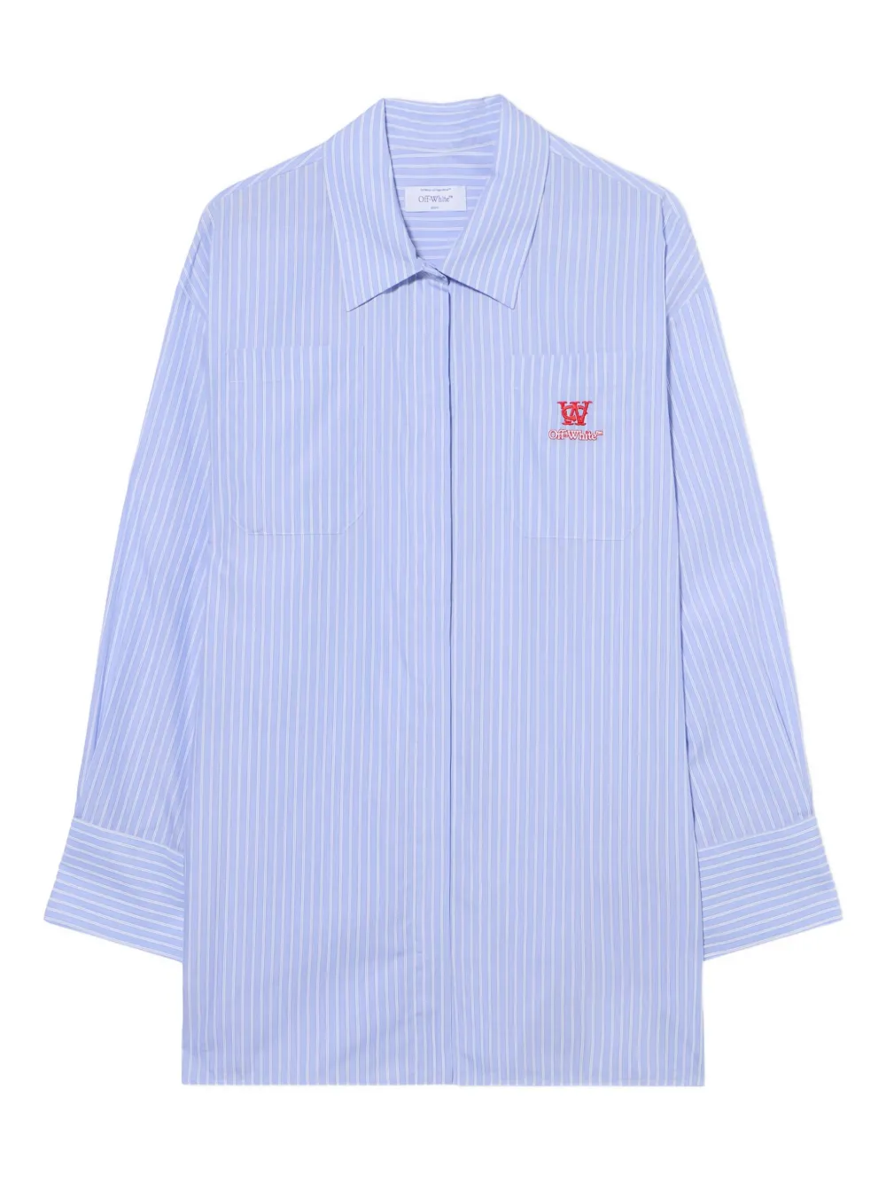 Off-White striped poplin shirt mini dress - Blu