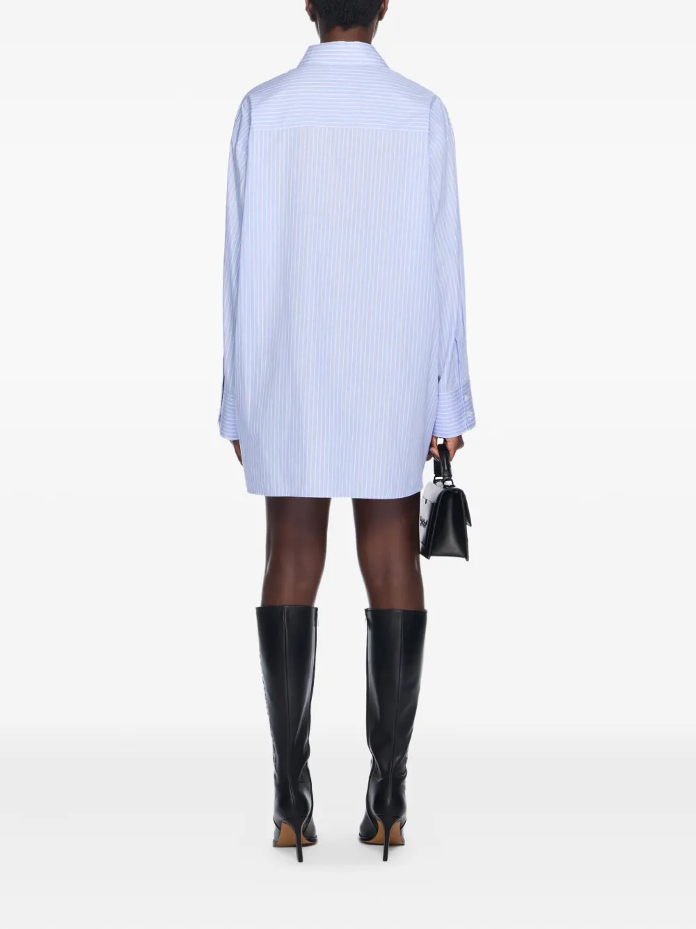 Off-White Gestreepte popeline blousejurk Blauw