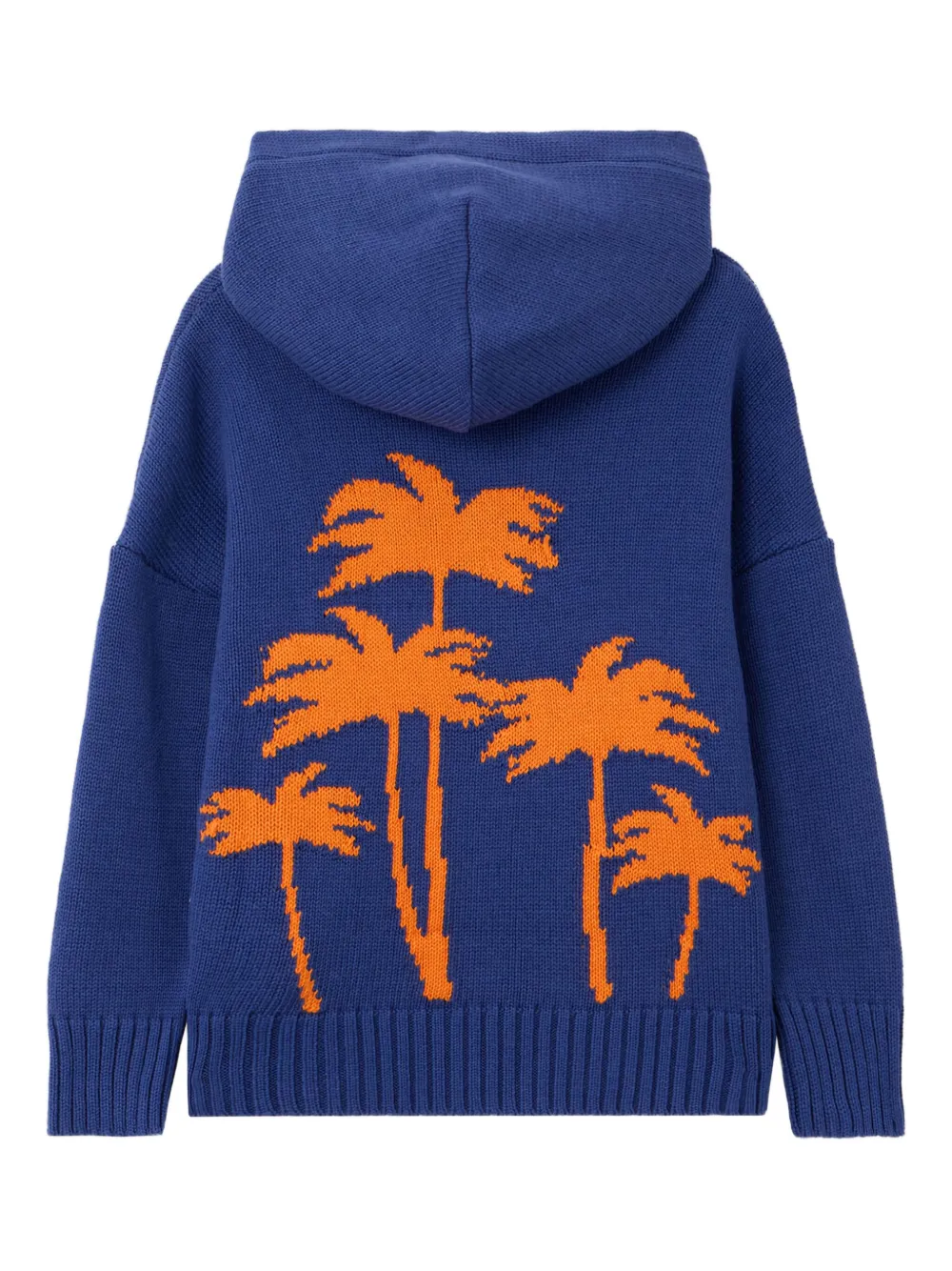Palm Angels Kids Hoodie met palmboomprint Blauw