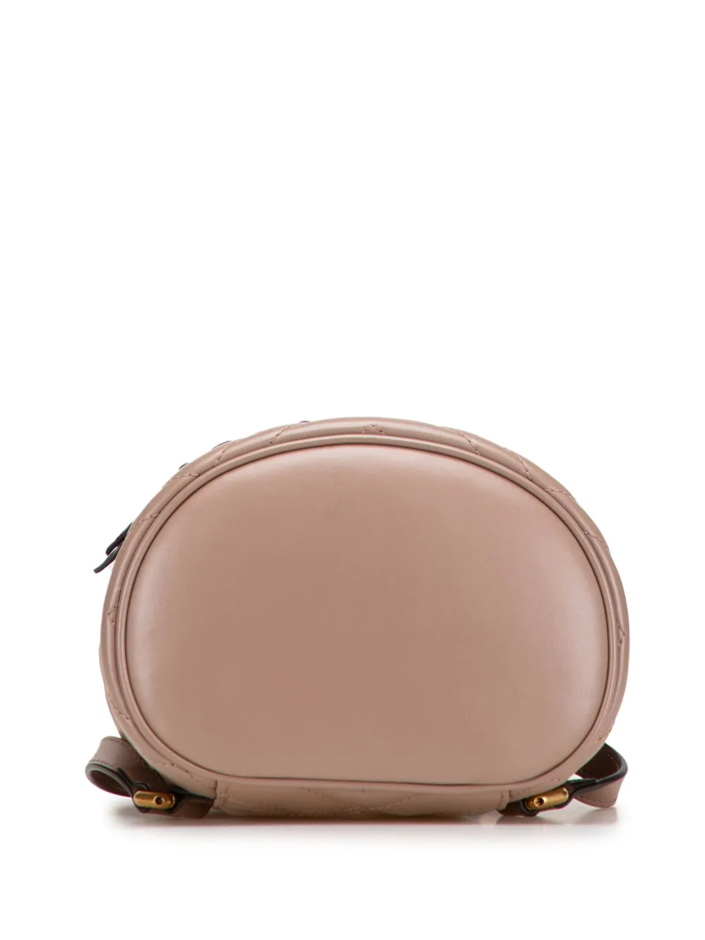 Pre-owned Gucci 2016-2025 Gg Marmont Round Matelasse Leather Backpack In Pink