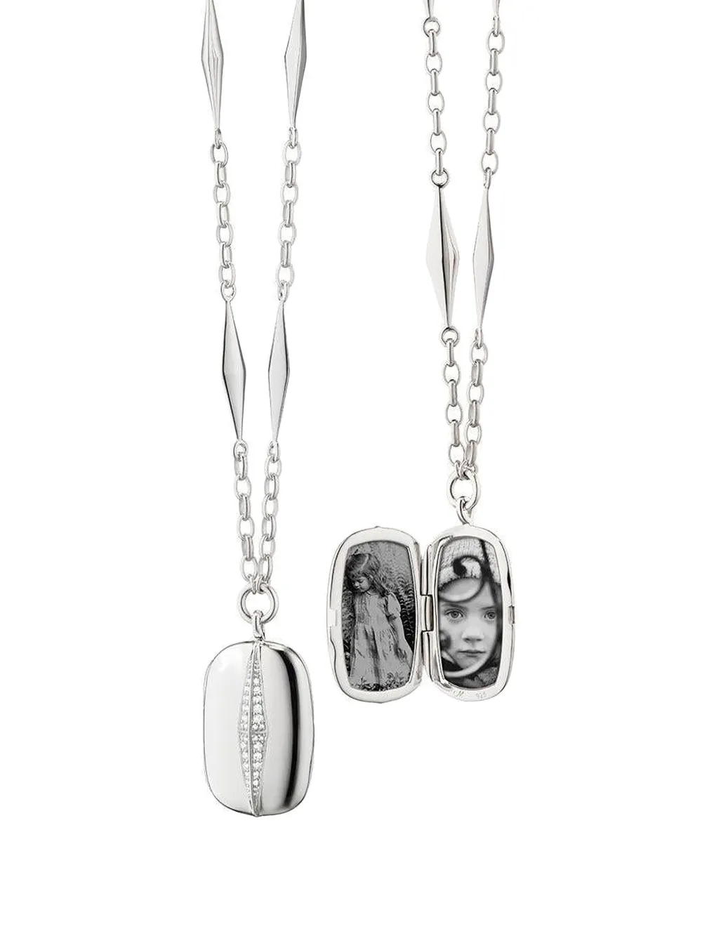 MONICA RICH KOSANN Points North locket necklace - Zilver