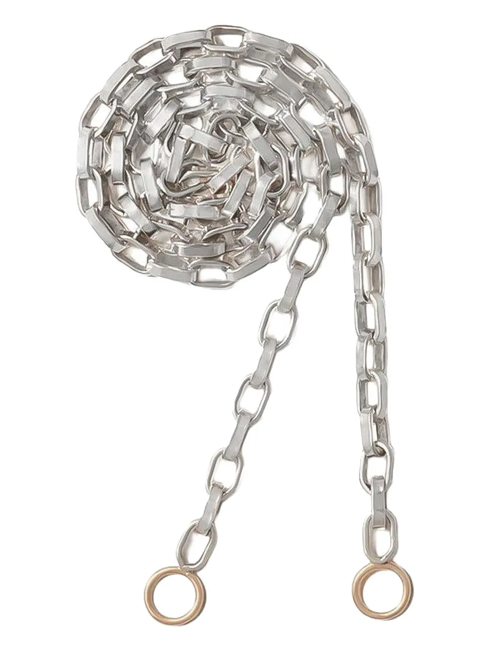 Marla Aaron sterling silver and 14K rose gold biker-chain necklace | Silver | Image 1