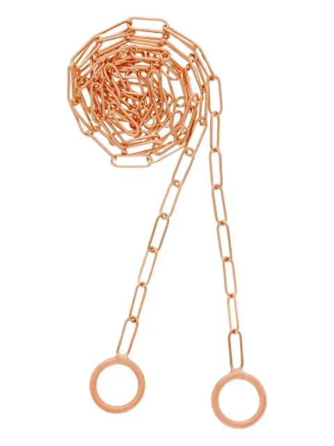 Marla Aaron 18K rose gold square-link chain necklace