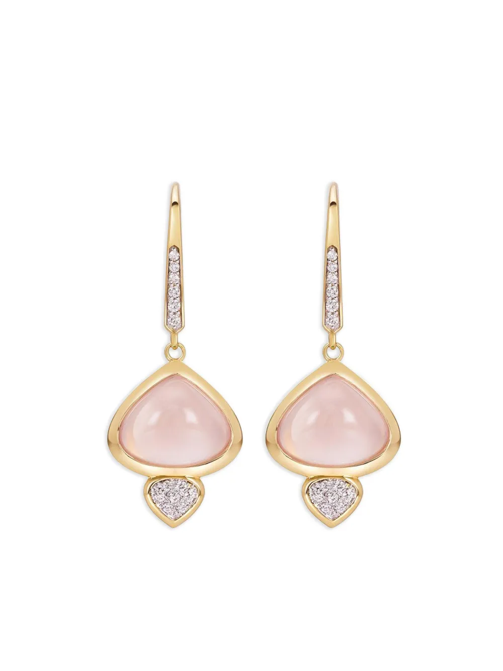 MARINA B 18K yellow gold Trisolina quartz and diamond earrings - Oro