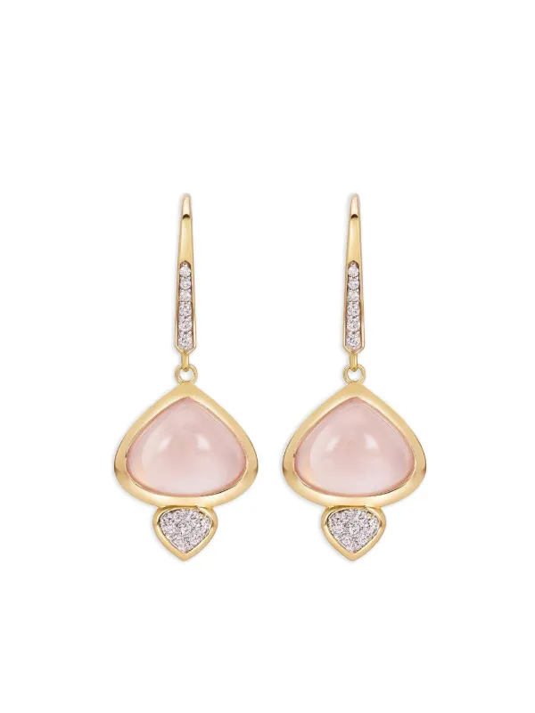 Marina B 18K Yellow Gold Trisolina Quartz and Diamond Earrings