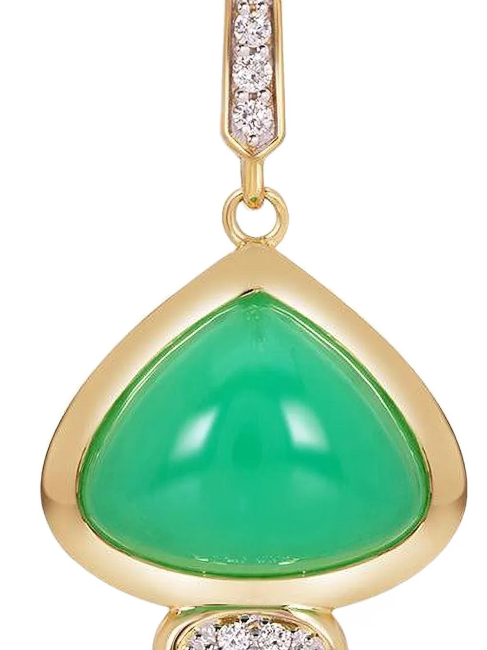 Marina B 18k Yellow Gold Trisolina Chrysoprase And Diamond Drop Earrings In Gold