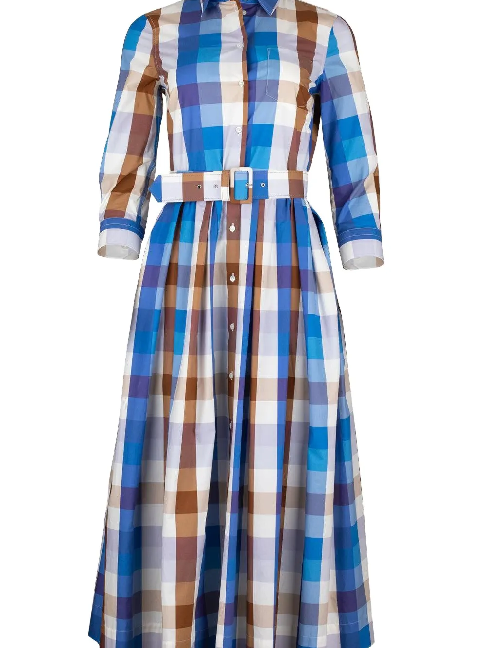 Sara Roka Nidina geruite maxi-jurk - Blauw