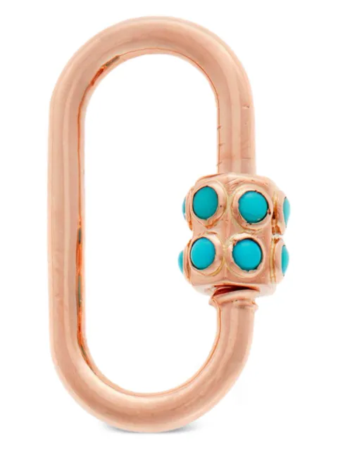 Marla Aaron dije Lock mediano en oro rosa de 14kt con turquesa