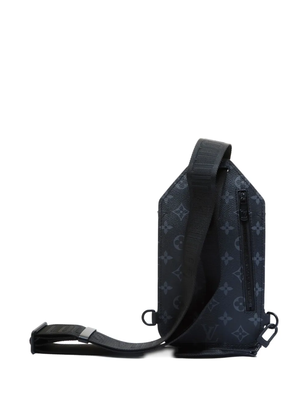 Pre-owned Louis Vuitton 2021-2025 Eclipse Saumur Crossbody Bag In Black