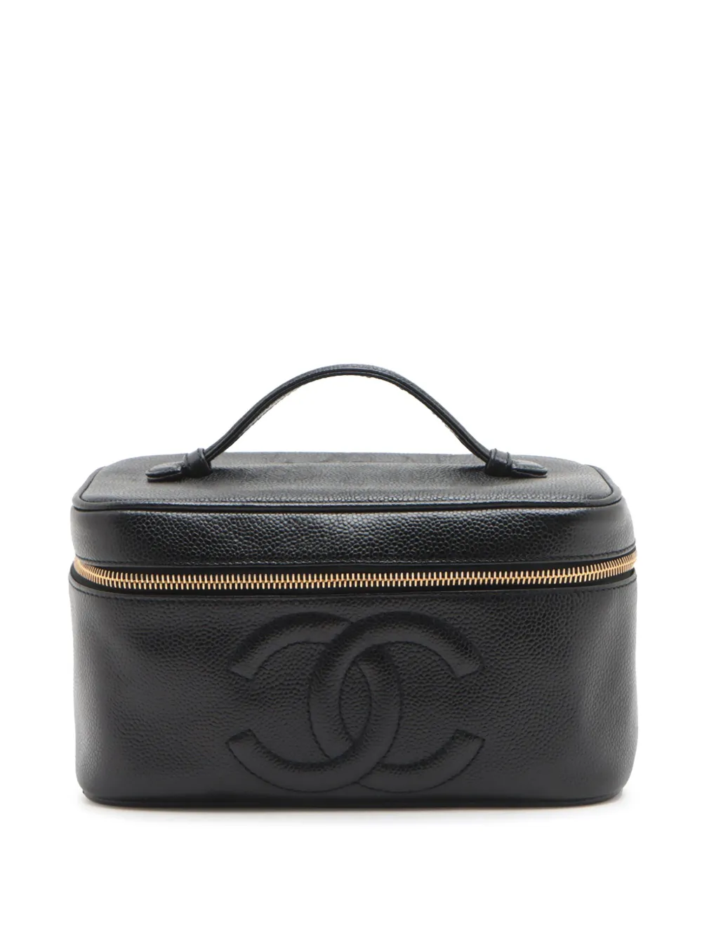 CHANEL Pre-Owned 1996-1997 ココマーク キャビア ケース バニティバッグ - ブラック