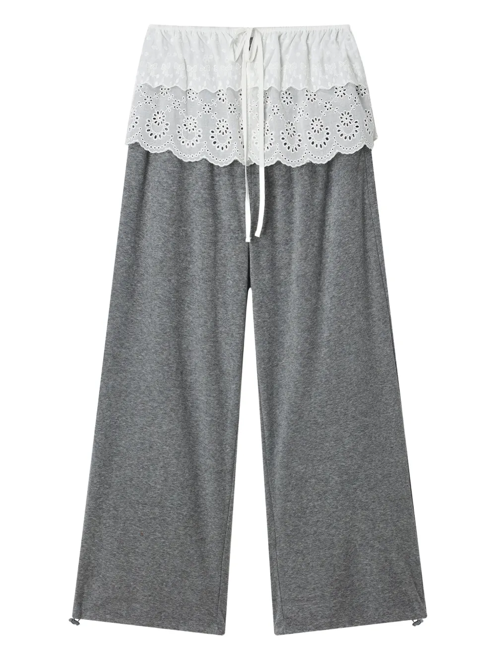 Mini Cream drawstring trousers | Grey | Image 1