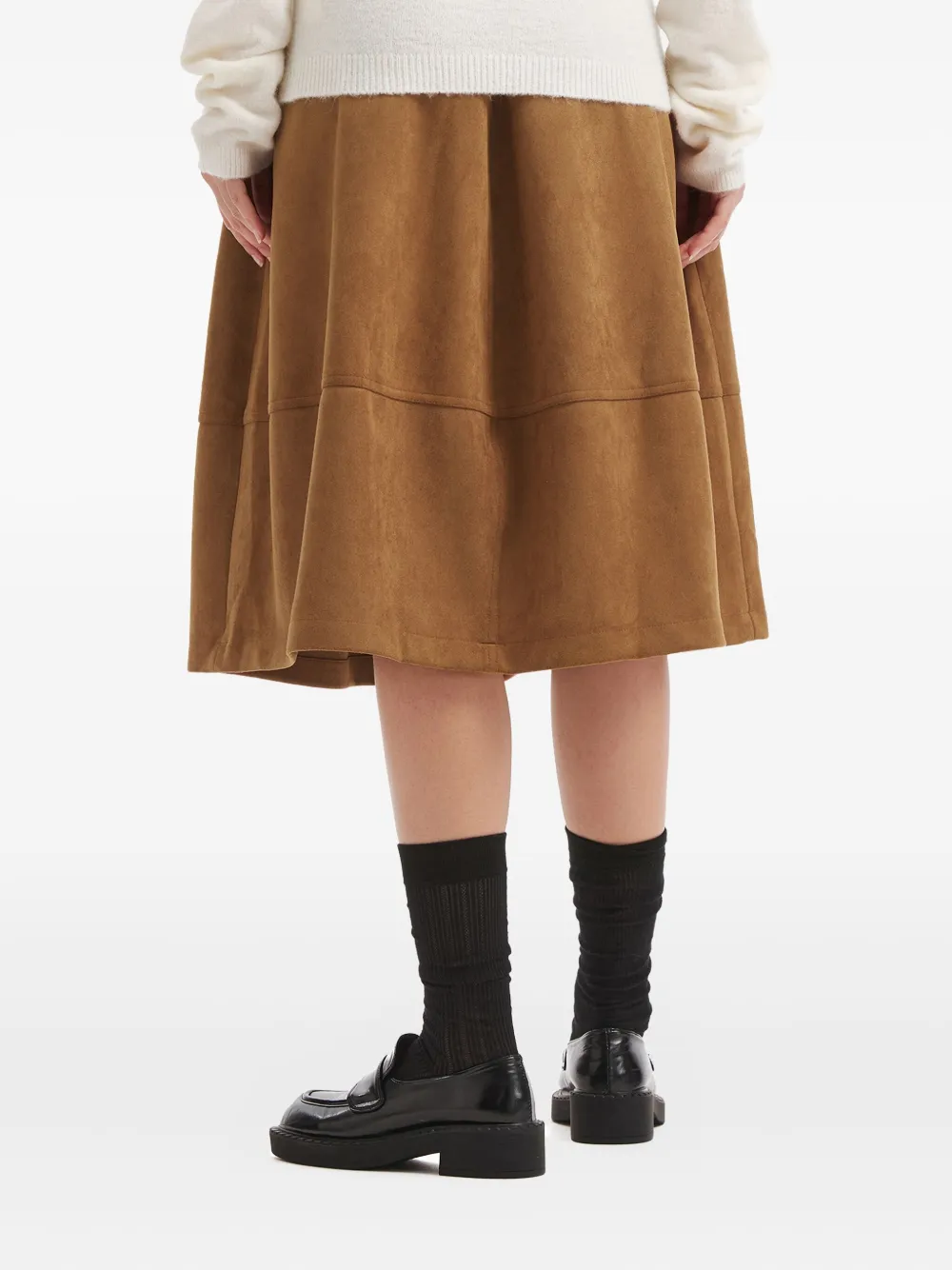 b+ab Midi-rok met vlakken Bruin