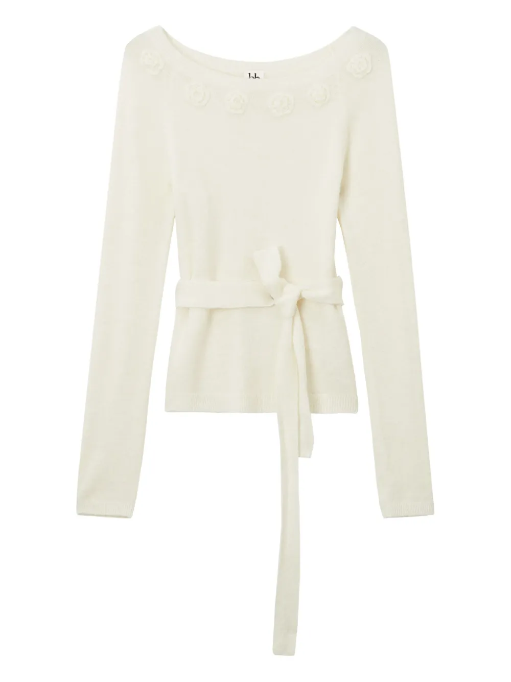 B+ab Belted Sweater In Neutral