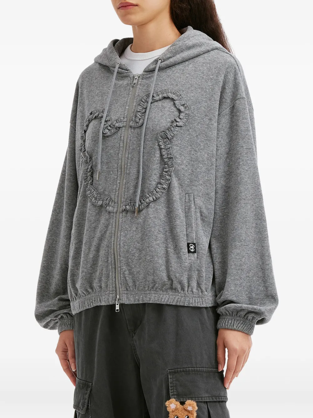 Mini Cream Zip Sweatshirt In Gray