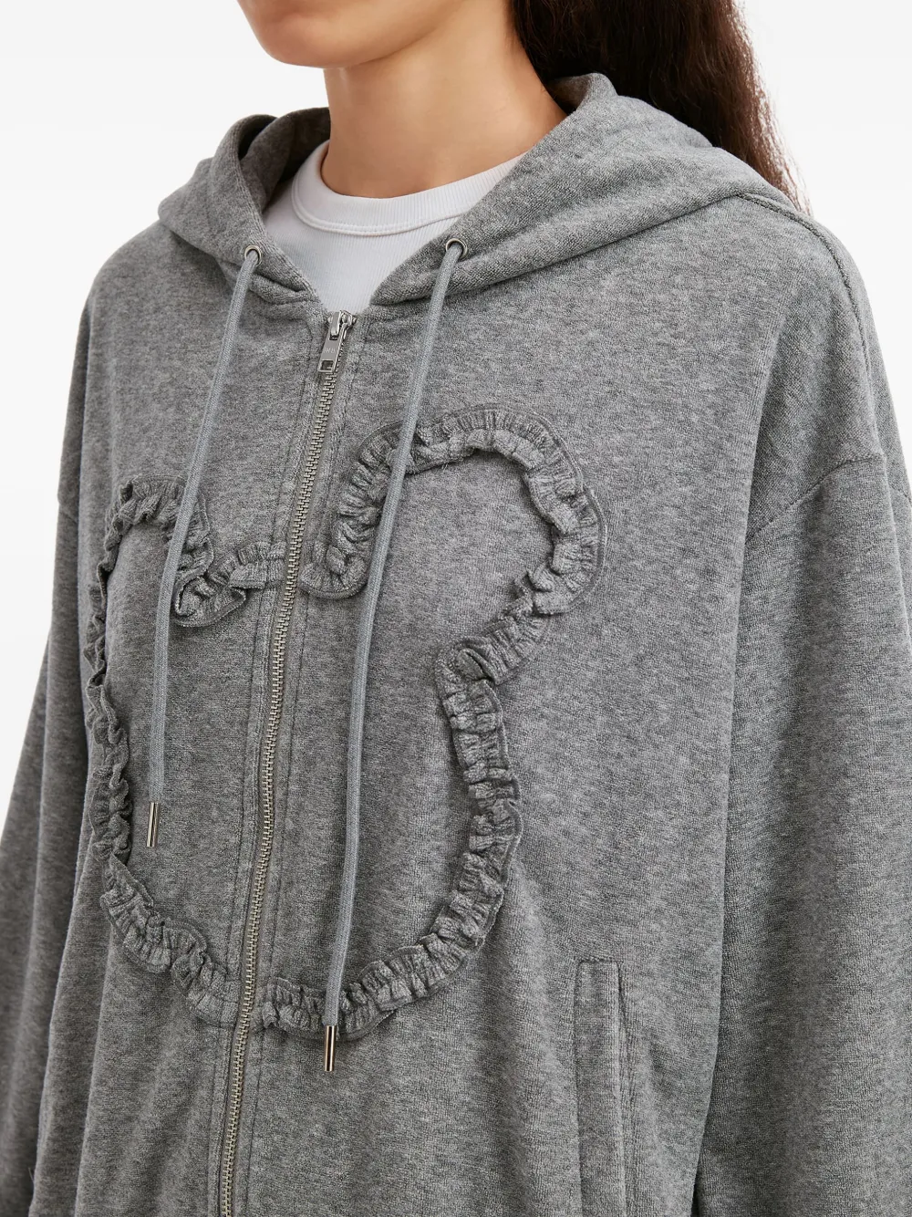 Mini Cream Zip Sweatshirt In Gray