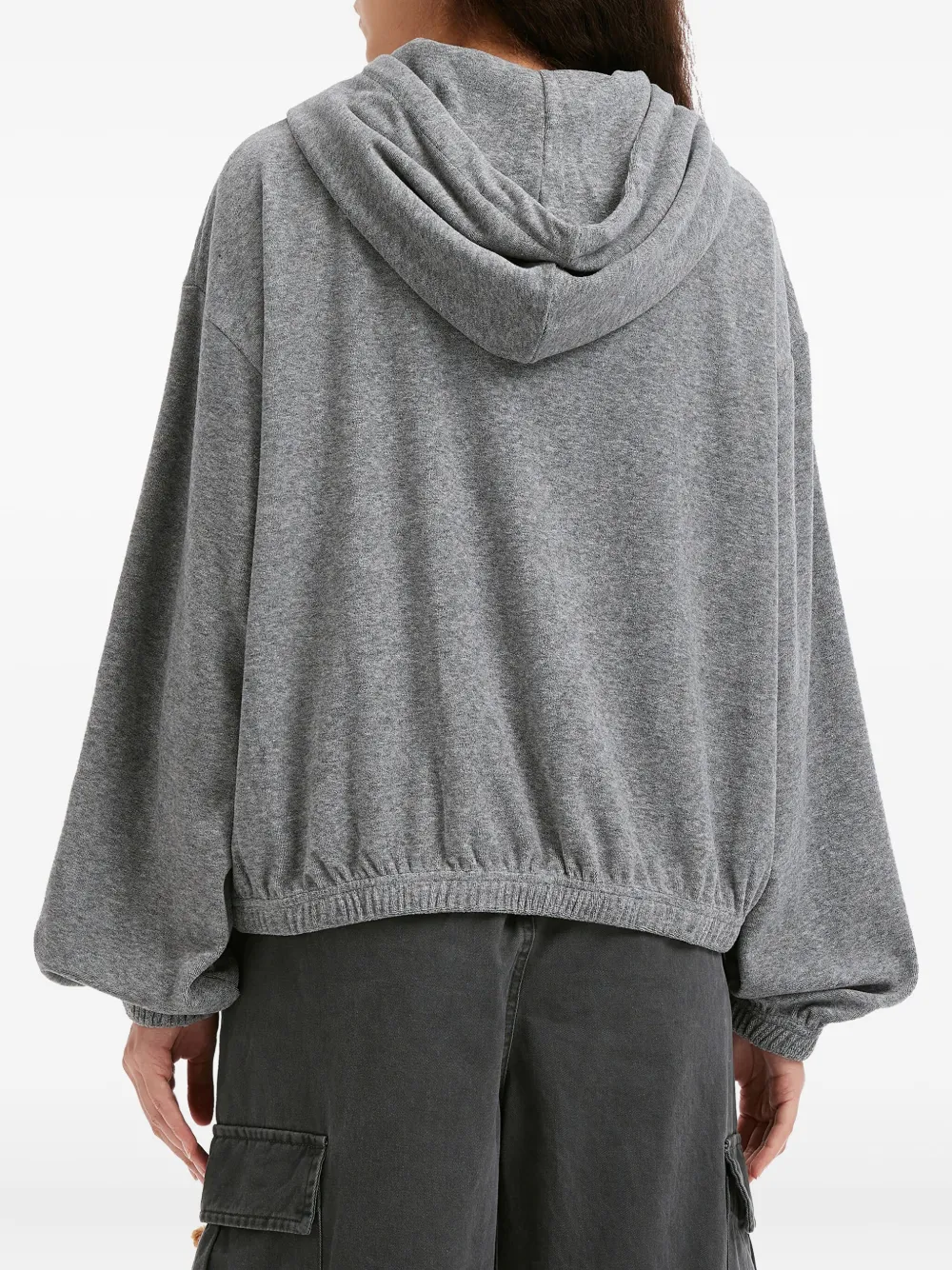 Mini Cream Zip Sweatshirt In Gray