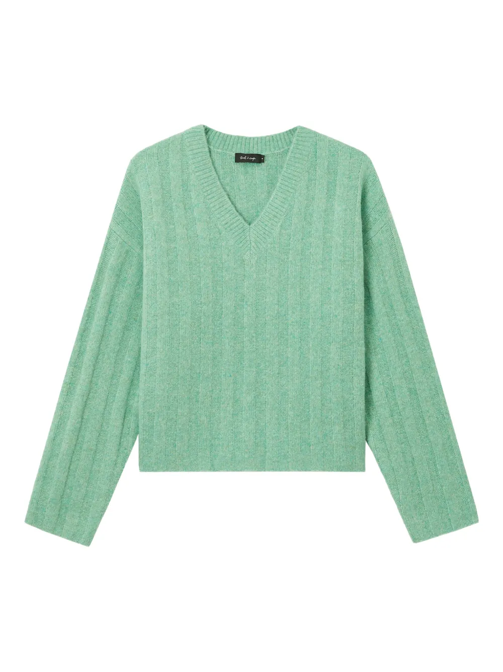 tout a coup Vネック リブセーター - グリーン