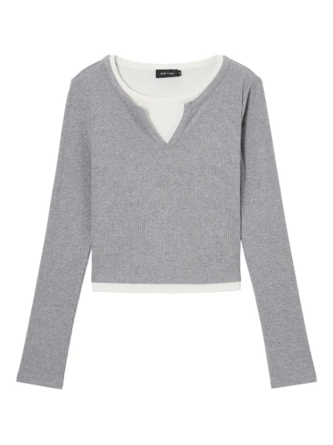 tout a coup suéter tejido de canalé con cuello redondo