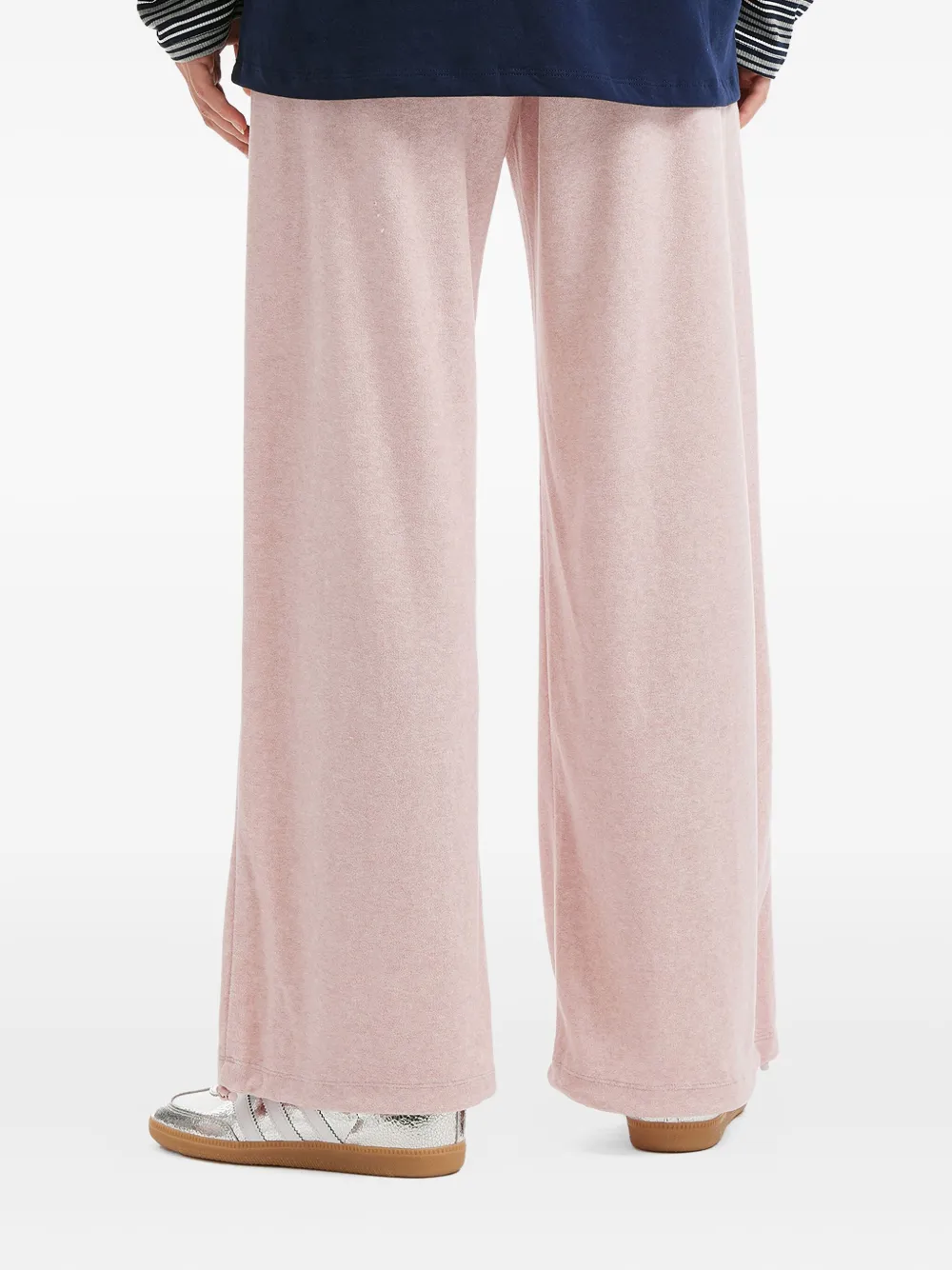 Mini Cream Lace-trim Trousers In Pink