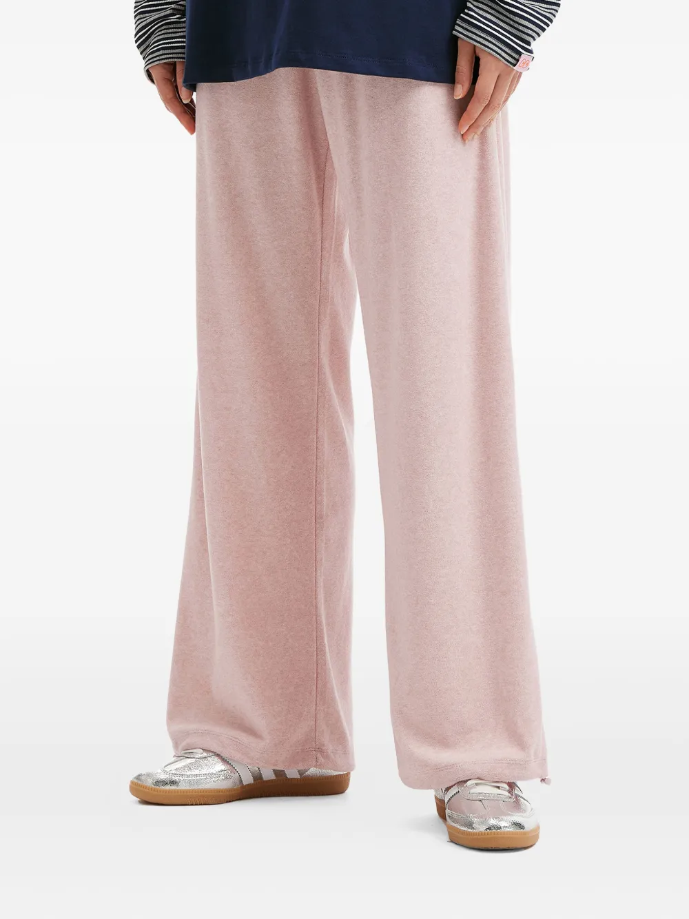 Mini Cream Lace-trim Trousers In Pink