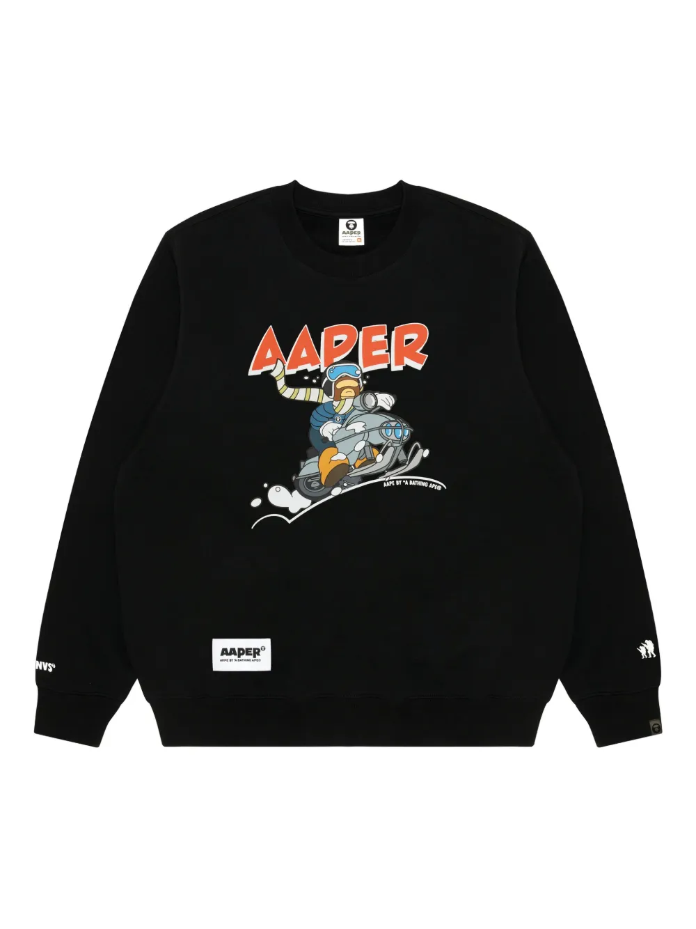 Aape By A Bathing Ape Graphic-print Crew-neck Sweatshirt In Black