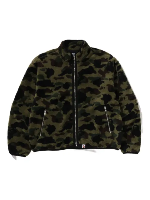 A BATHING APE® chamarra con estampado militar y cierre