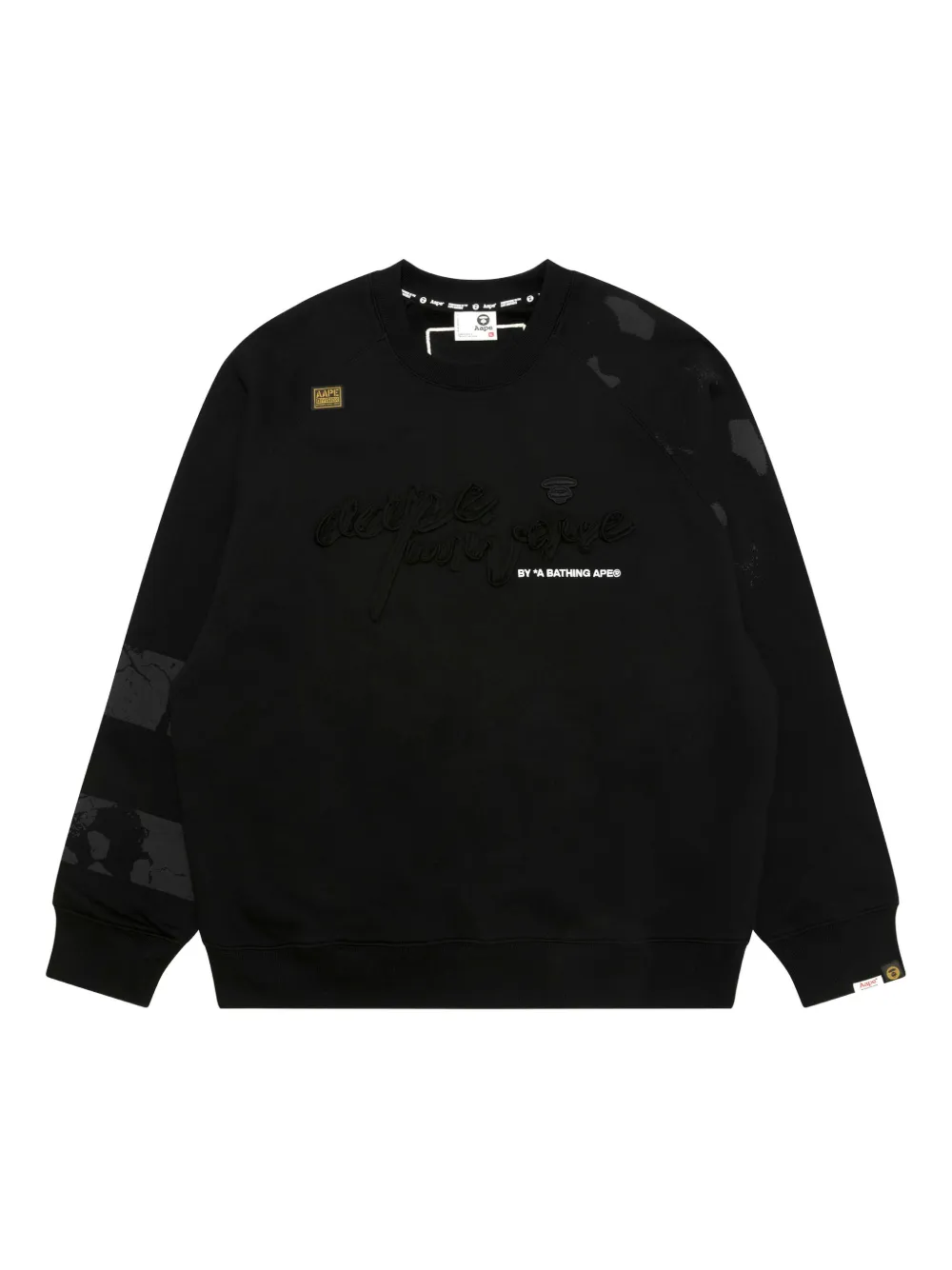 Aape By A Bathing Ape Embellished Crew-neck Sweatshirt In Black