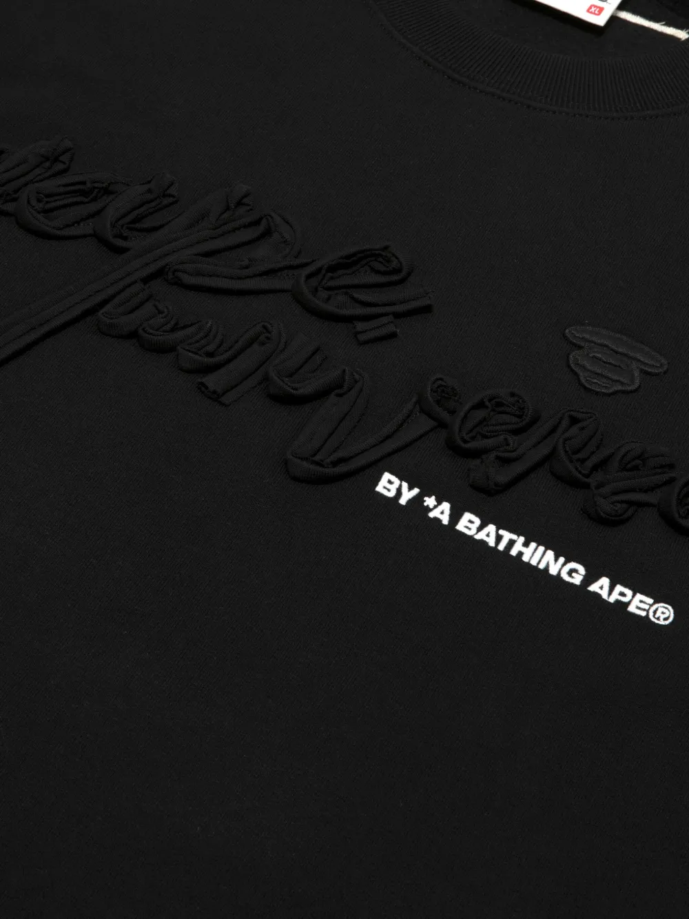 AAPE BY *A BATHING APE Verfraaide sweater met ronde hals Zwart