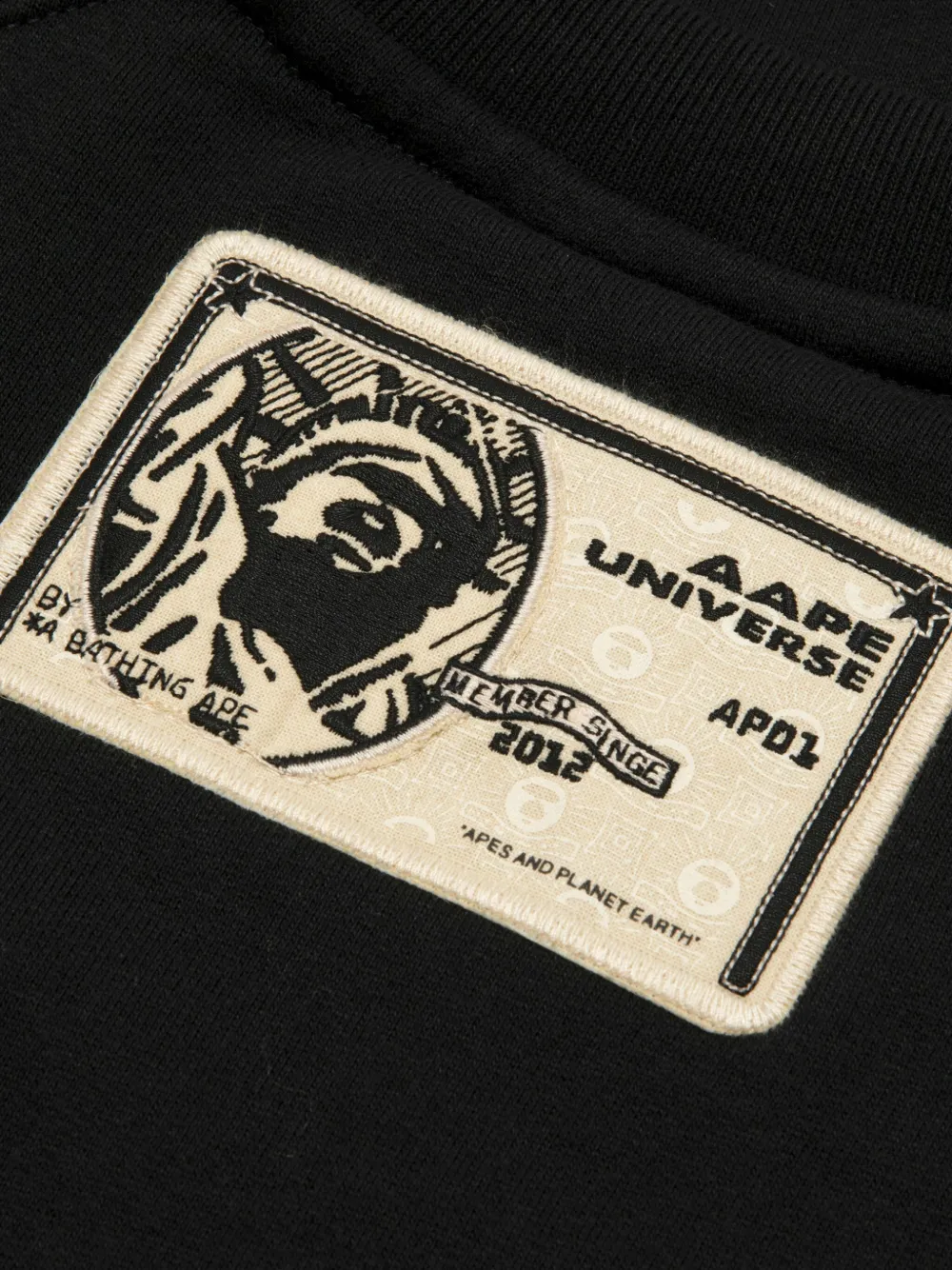 AAPE BY *A BATHING APE Verfraaide sweater met ronde hals Zwart