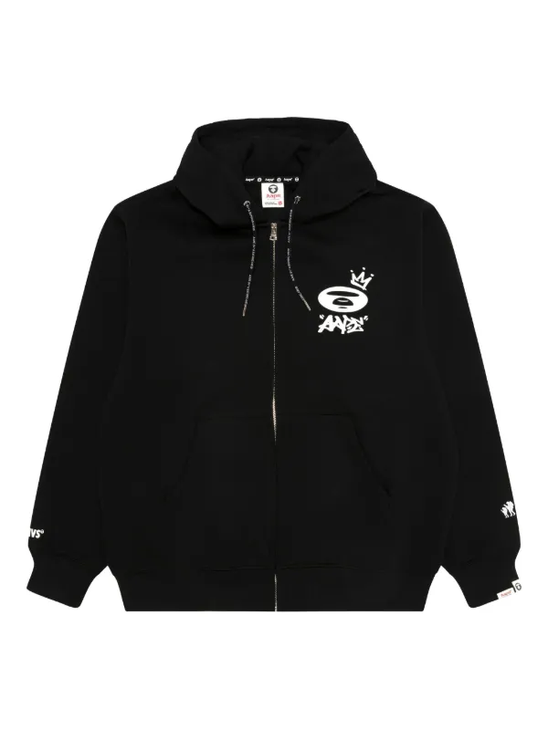 「A BATHING APE」 ジップアップパーカー ブラック メンズ AAPE BY *A BATHING APE® ジップアップ パーカー | ブラック | FARFETCH JP