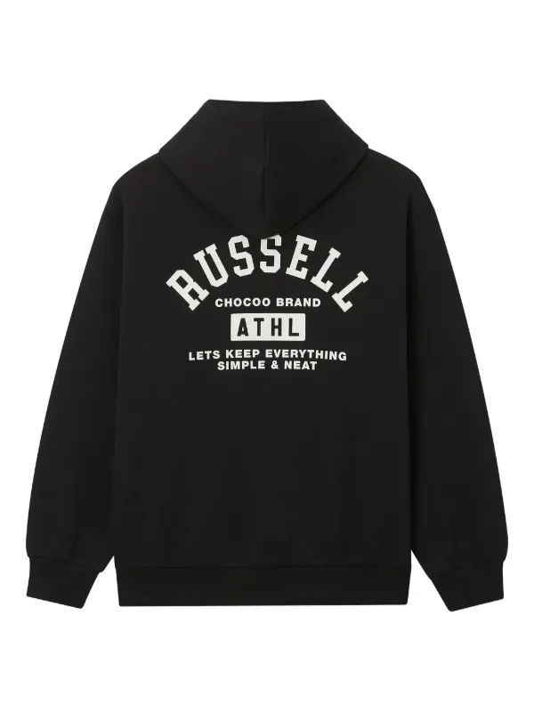 CHOCOOLATE x Russell Athletic logo-embroidered Hoodie | Black