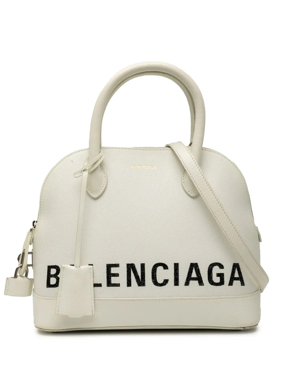 Balenciaga Pre-Owned 2018 S Grained Calfskin Ville Top Handle Bag satchel - Bianco