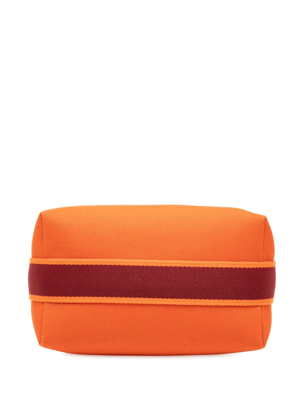 Pre-owned Hermes 2010-2025 Small Canvas Bride A Brac Case Vanity Bag In Orange