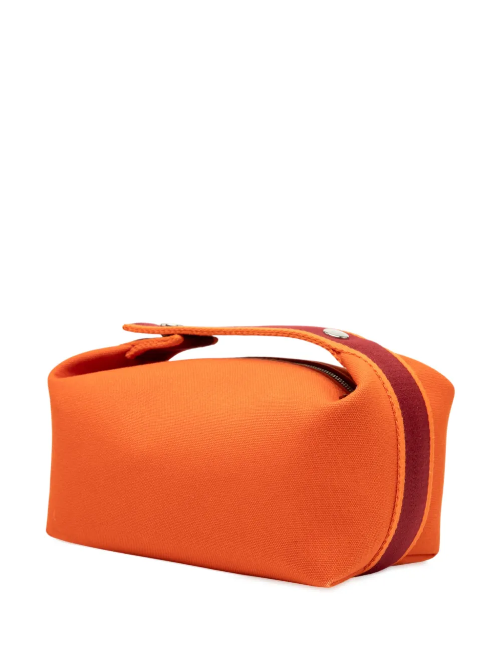 Pre-owned Hermes 2010-2025 Small Canvas Bride A Brac Case Vanity Bag In Orange