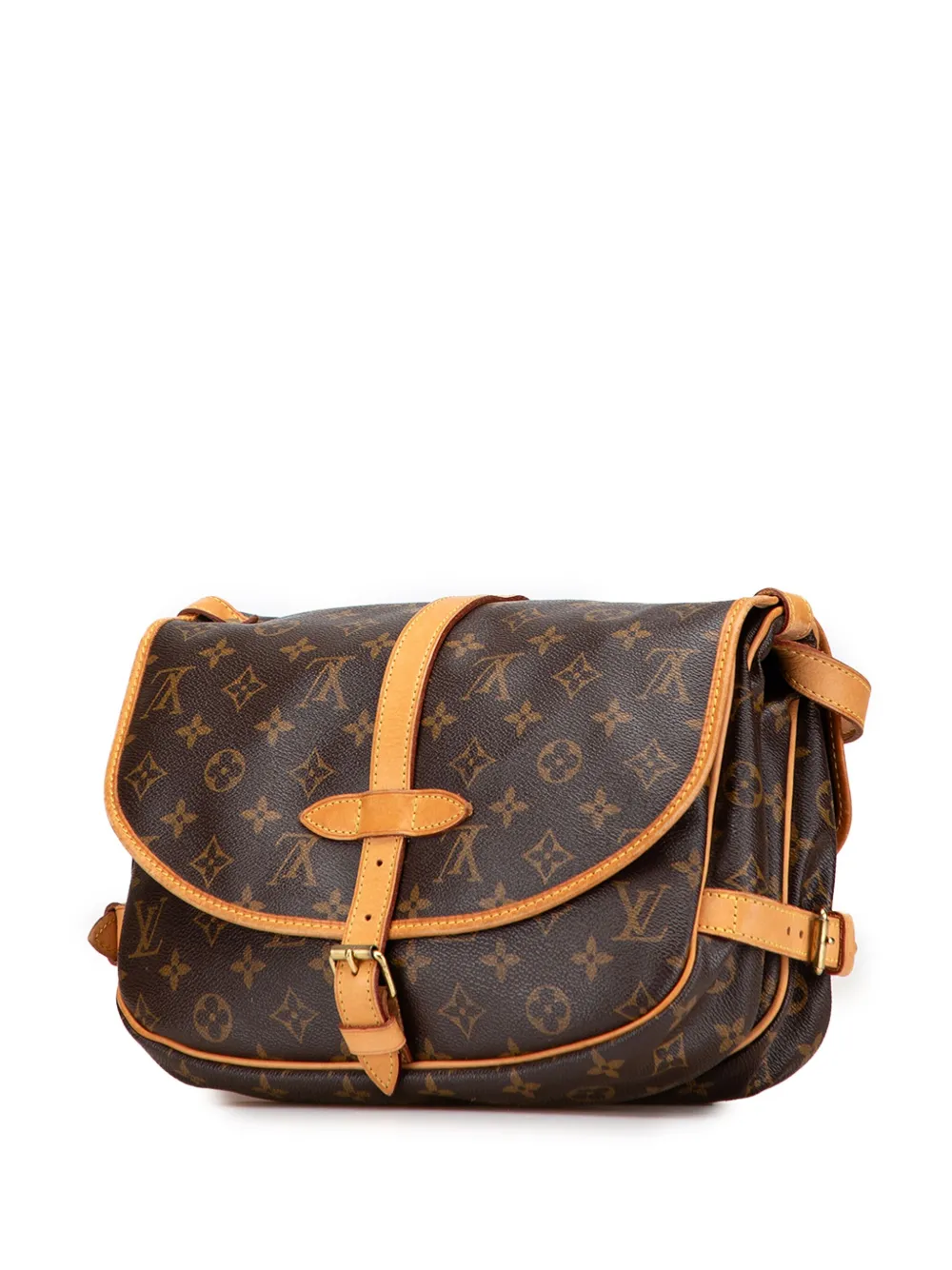 Pre-owned Louis Vuitton 2008 Monogram Saumur 30 Crossbody Bag In Brown